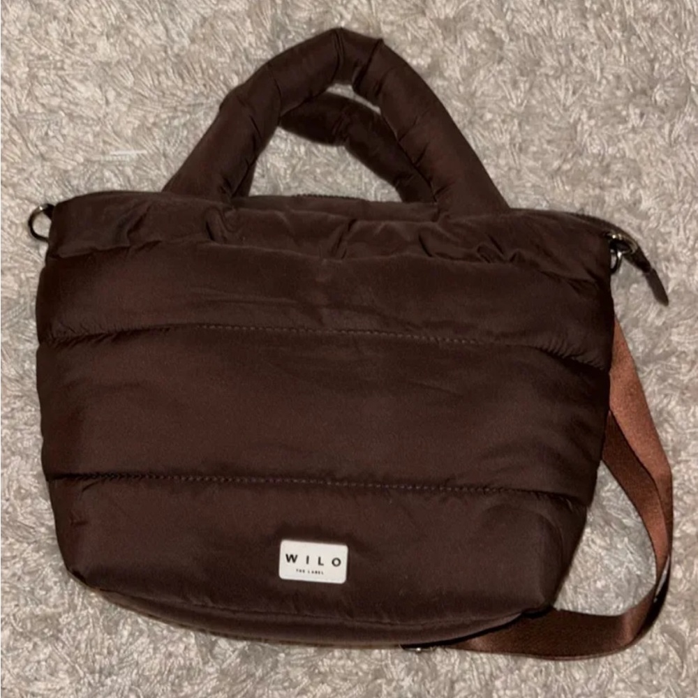 Wilo Brown Puffer Tote Bag